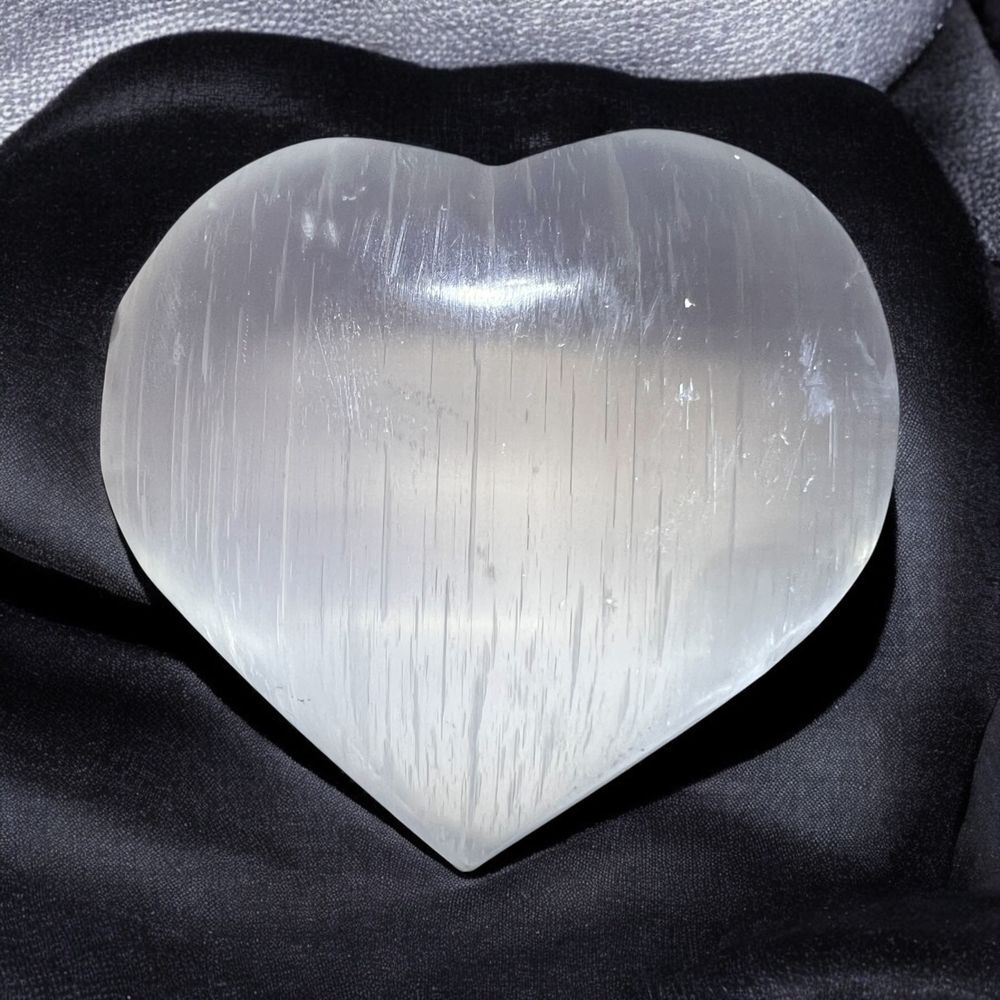 Selenite Crystal Heart Carving